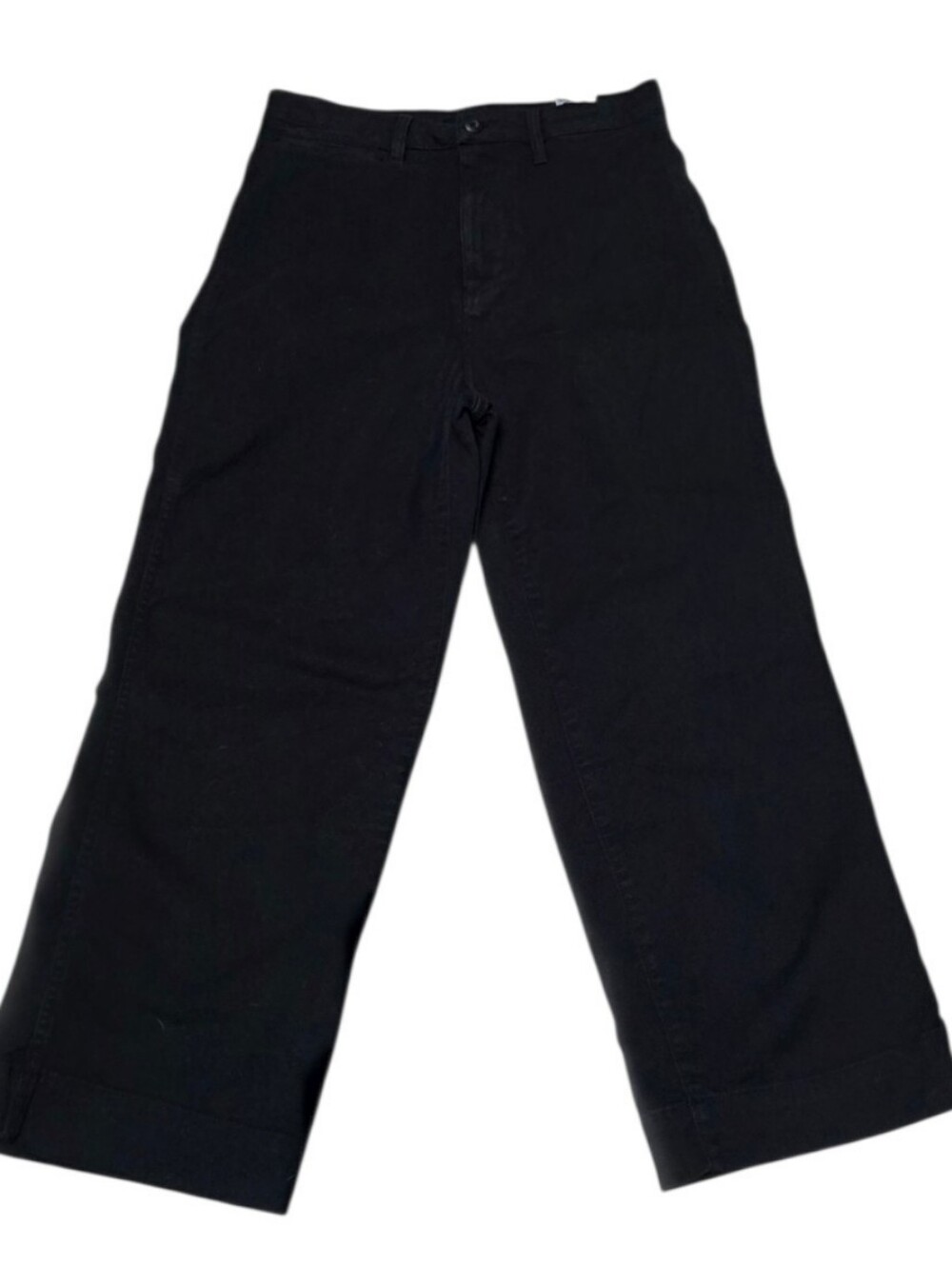 Quince Wide Leg Cropped Organic Cotton Blend Neutral Denim Jeans